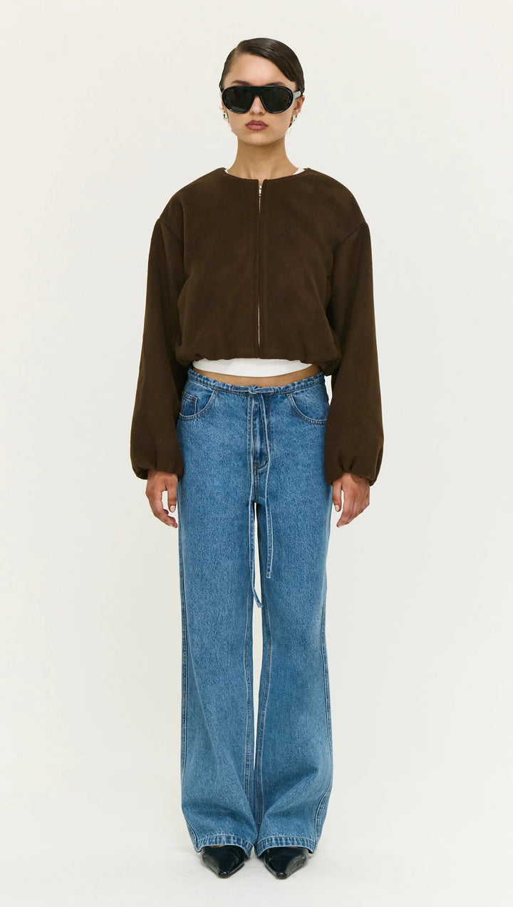 Alaric Cropped Jacket - Chocolate