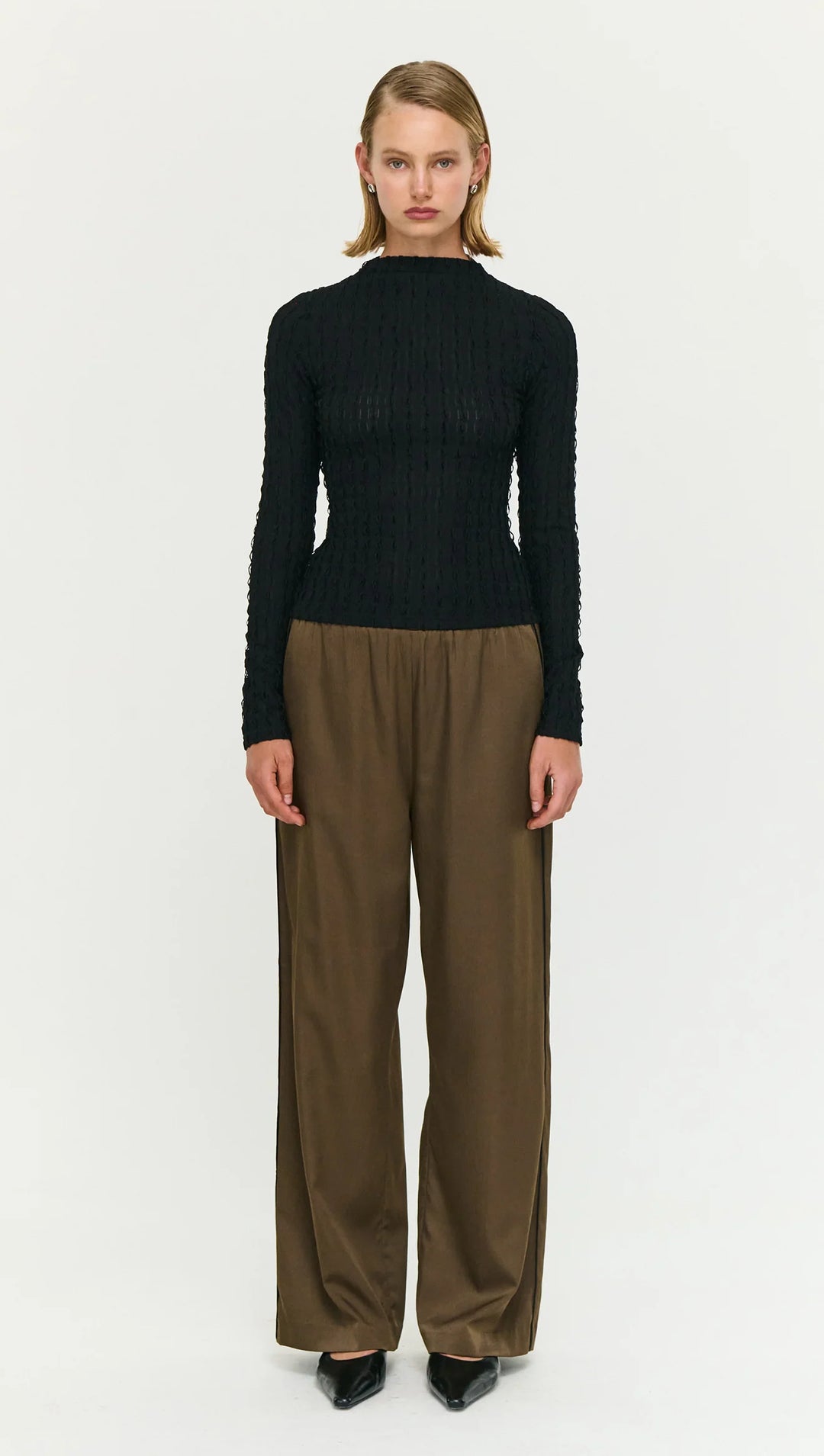 Drew High Neck Top - Black