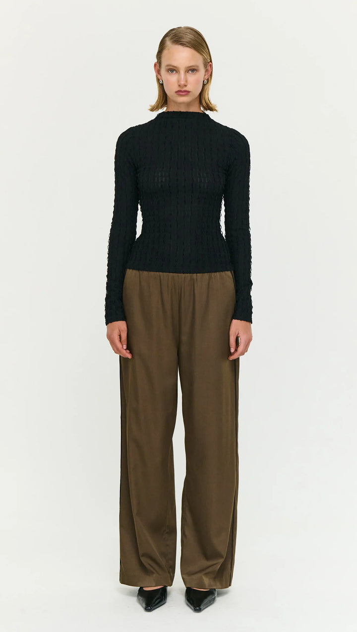 Drew High Neck Top - Black