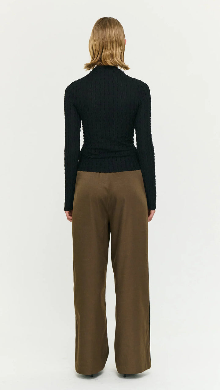 Drew High Neck Top - Black