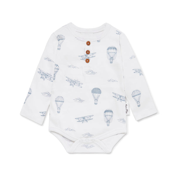 Aster & Oak air balloon onesie available from www.thecollectivenz.com