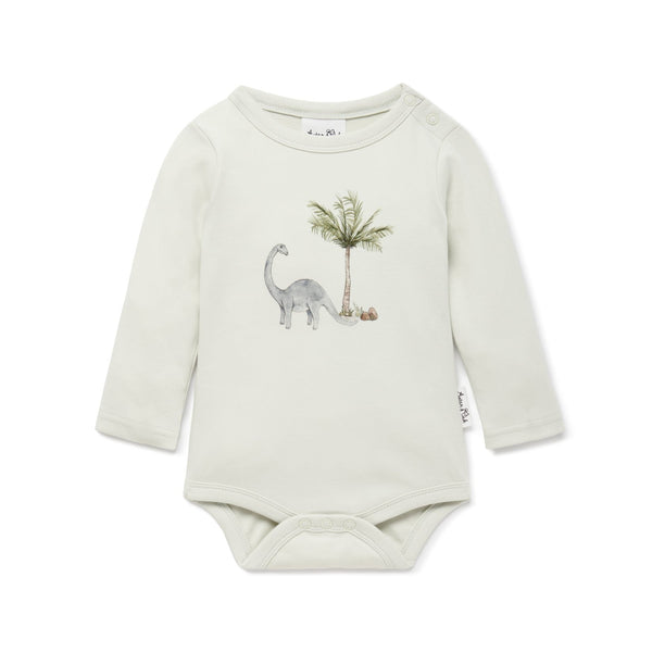 Aster & Oak Dino onesie available from www.thecollectivenz.com