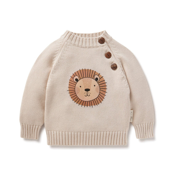 Aster & oak lion jumper available from www.thecollectivenz.com