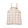 Aster & Oak taupe gingham overalls available from www.thecollectivenz.com