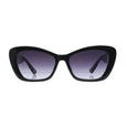Black cat-eye sunglasses with gradient lenses on a white background