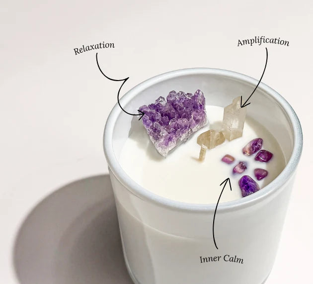 Amethyst Crystal Candle | Opal & Sage