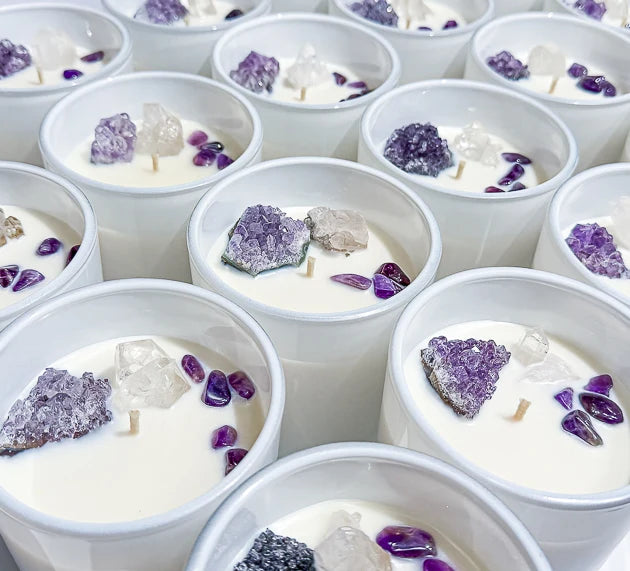 Amethyst Crystal Candle | Opal & Sage