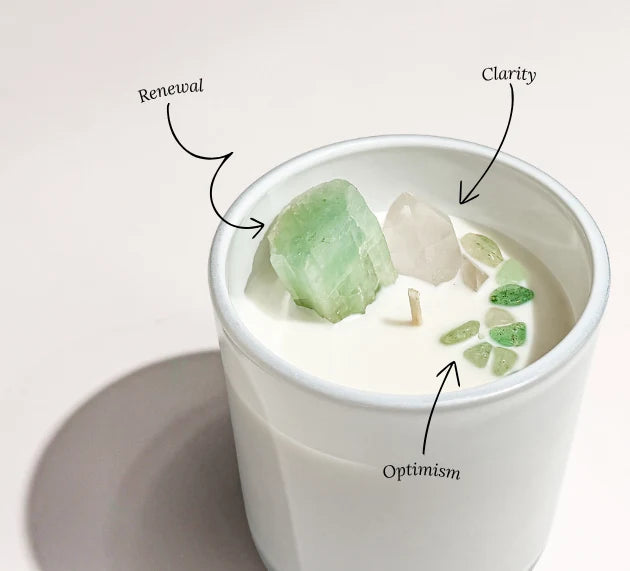 Aquamarine Crystal Candle | Opal & Sage