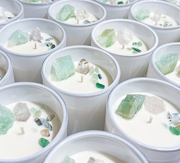Aquamarine Crystal Candle | Opal & Sage