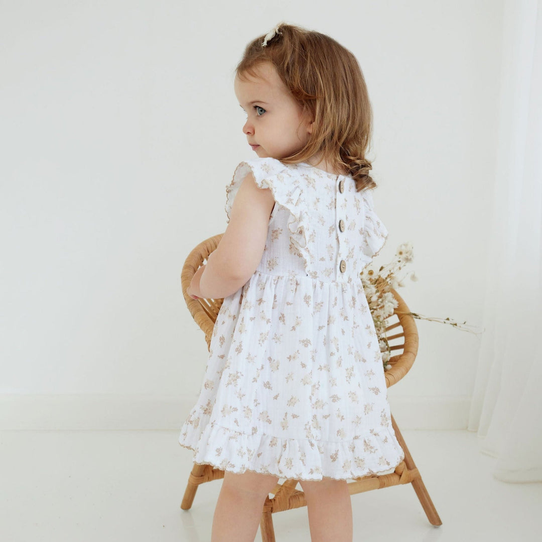 Sable Muslin Dress - White (LAST SIZE 4y)