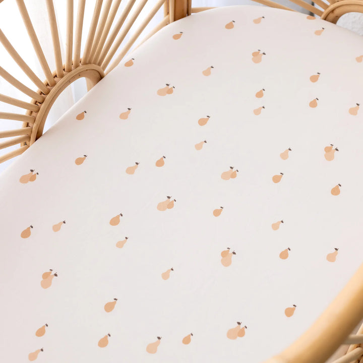 Golden Pears Fitted Cot Sheet | Fox & Fallow