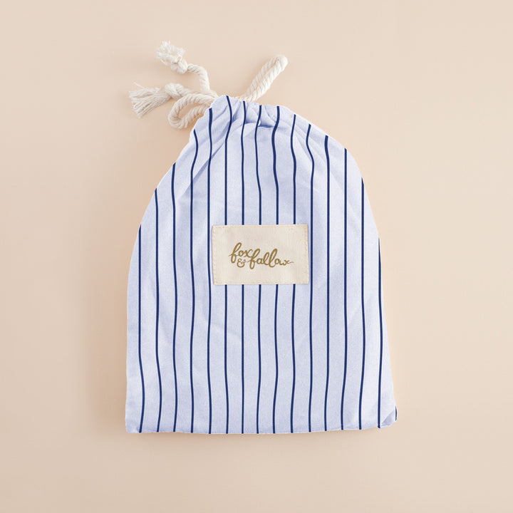Navy Stripe Fitted Bassinet Sheet/Change Pad Cover | Fox & Fallow