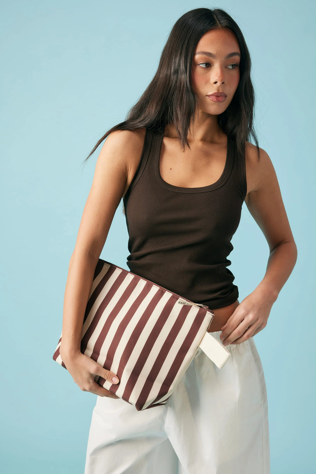 Base Wet Bag - Midi Cocoa Stripe