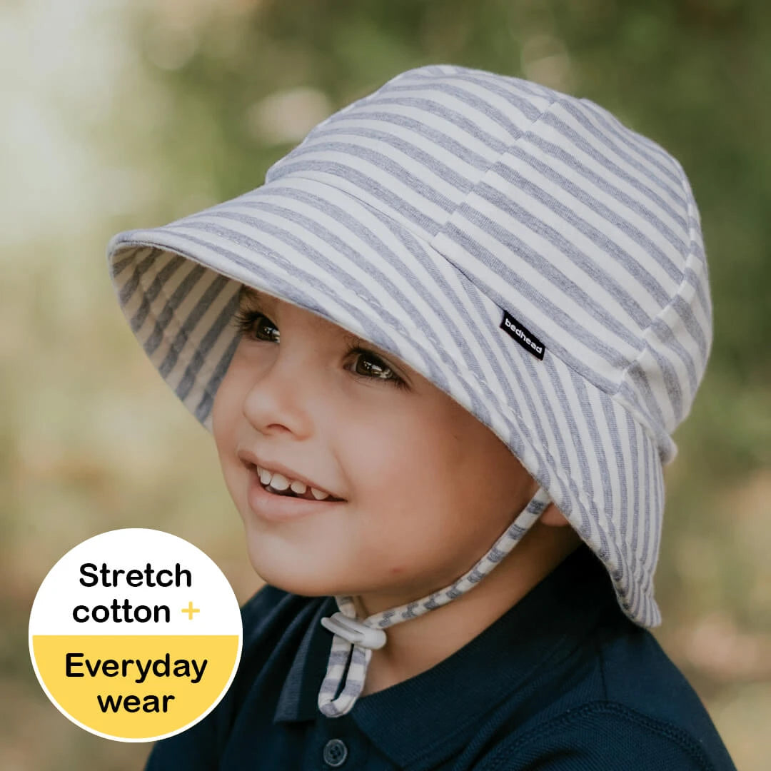 Bedhead Toddler Bucket Sun Hat - Grey Stripe