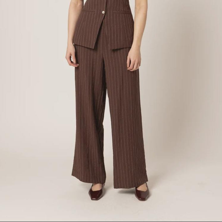 Continuity Pant Cocoa Stripe | Billie The Label