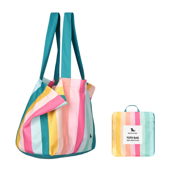 Dock & Bay: Beach Tote Bag M - Coastal Candy