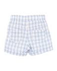 Bebe Blue and white checkered shorts on a white background