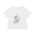 Bebe White t-shirt with teddy bear design on a white background