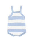 Striped Bebe Bodysuit with blue and white pattern on a white background