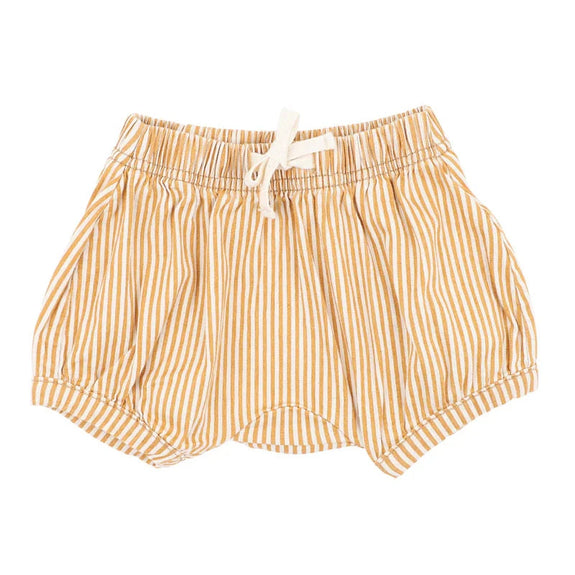 Bebe Striped shorts with a drawstring on a white background