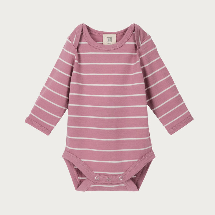 Babu Long-Sleeved Merino Bodysuit is an essential layette wardrobe staple available from www.thecollectivenz.com