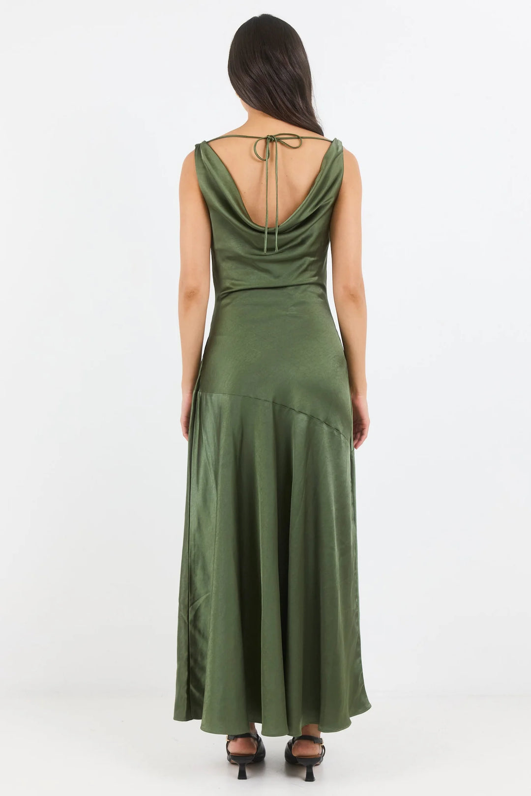Bountiful Olive Bias Slip Maxi Dress | Georgia Zoe
