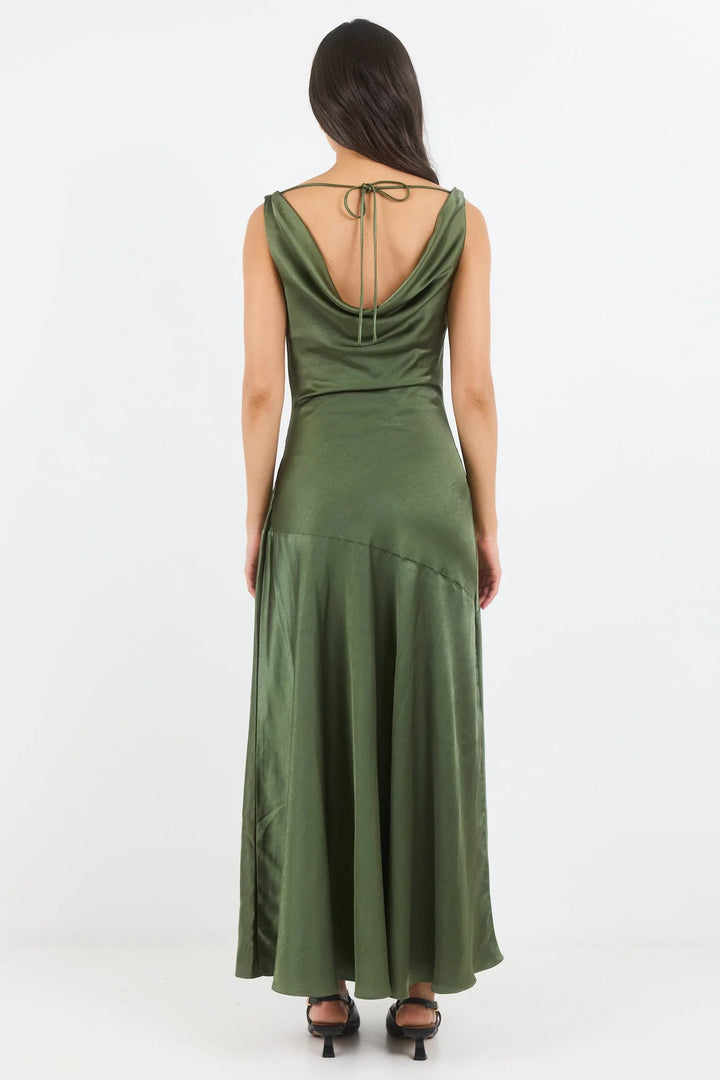 Bountiful Olive Bias Slip Maxi Dress | Georgia Zoe