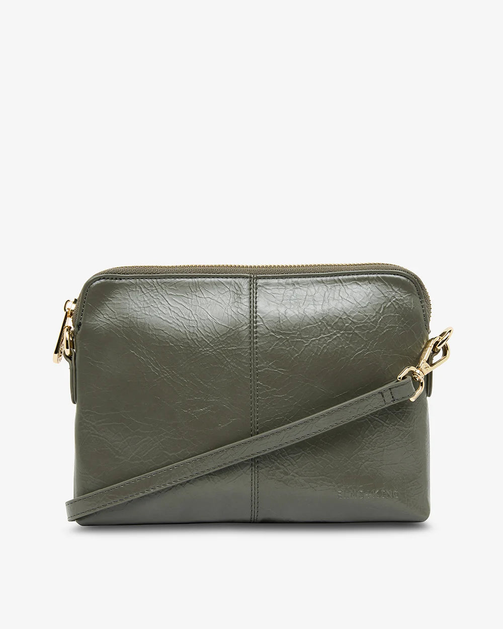 Elms & King Khaki Crinkle  Bowery Crossbody Bag
