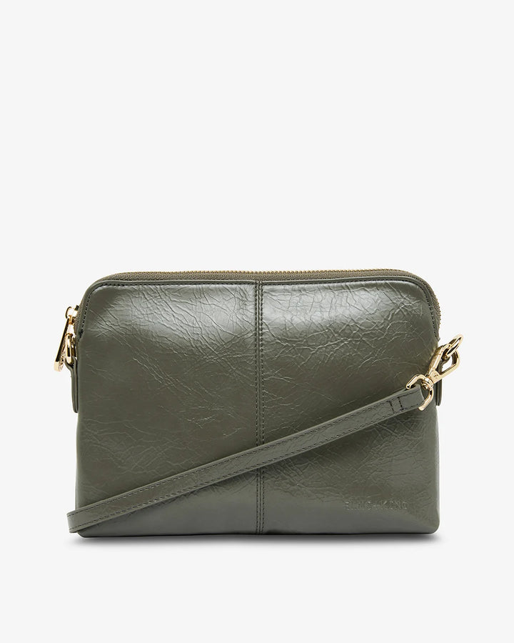 Elms & King Khaki Crinkle  Bowery Crossbody Bag