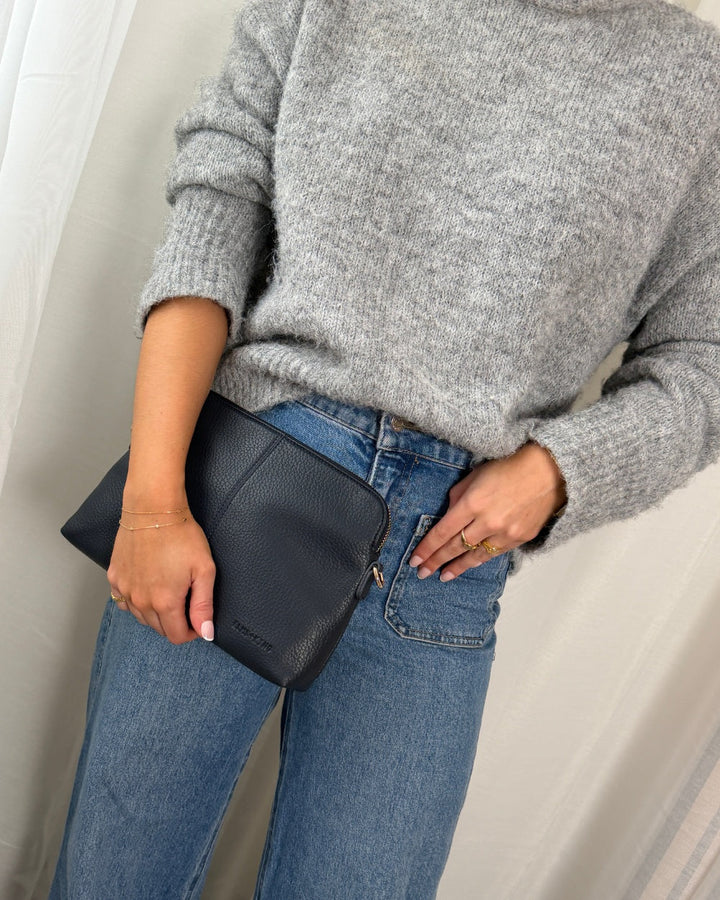 Elms & King Large Burbank Crossbody Bag - French Navy