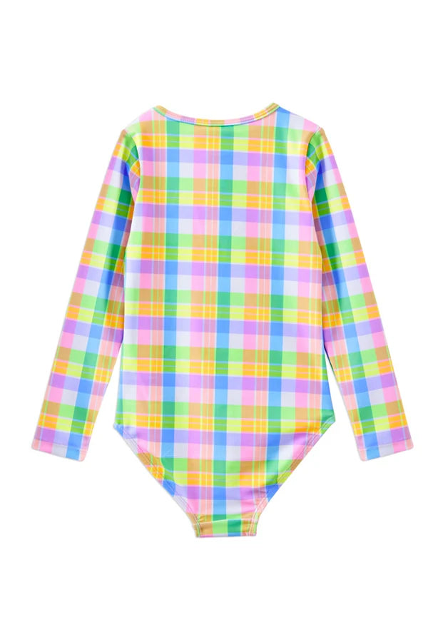 Carnival Check LS Swimsuit | Milky
