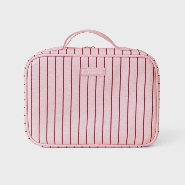 Rosé Pinstripe Cosmetic Bag