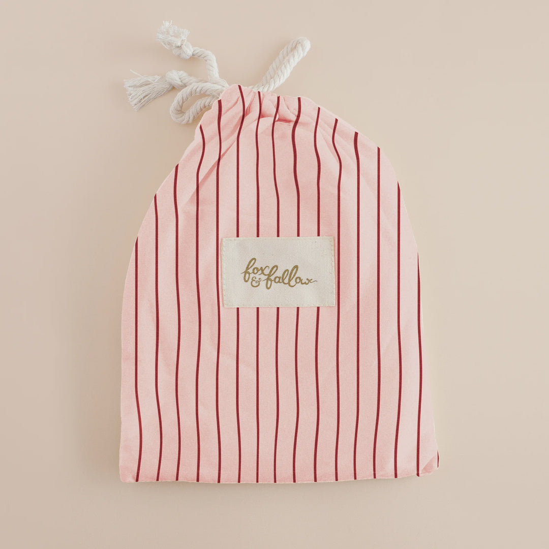 Strawberry Stripe Fitted Cot Sheet | Fox & Fallow