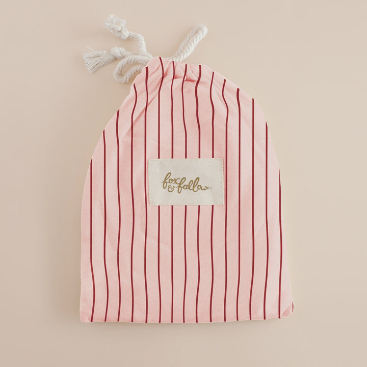 Strawberry Stripe Fitted Cot Sheet | Fox & Fallow