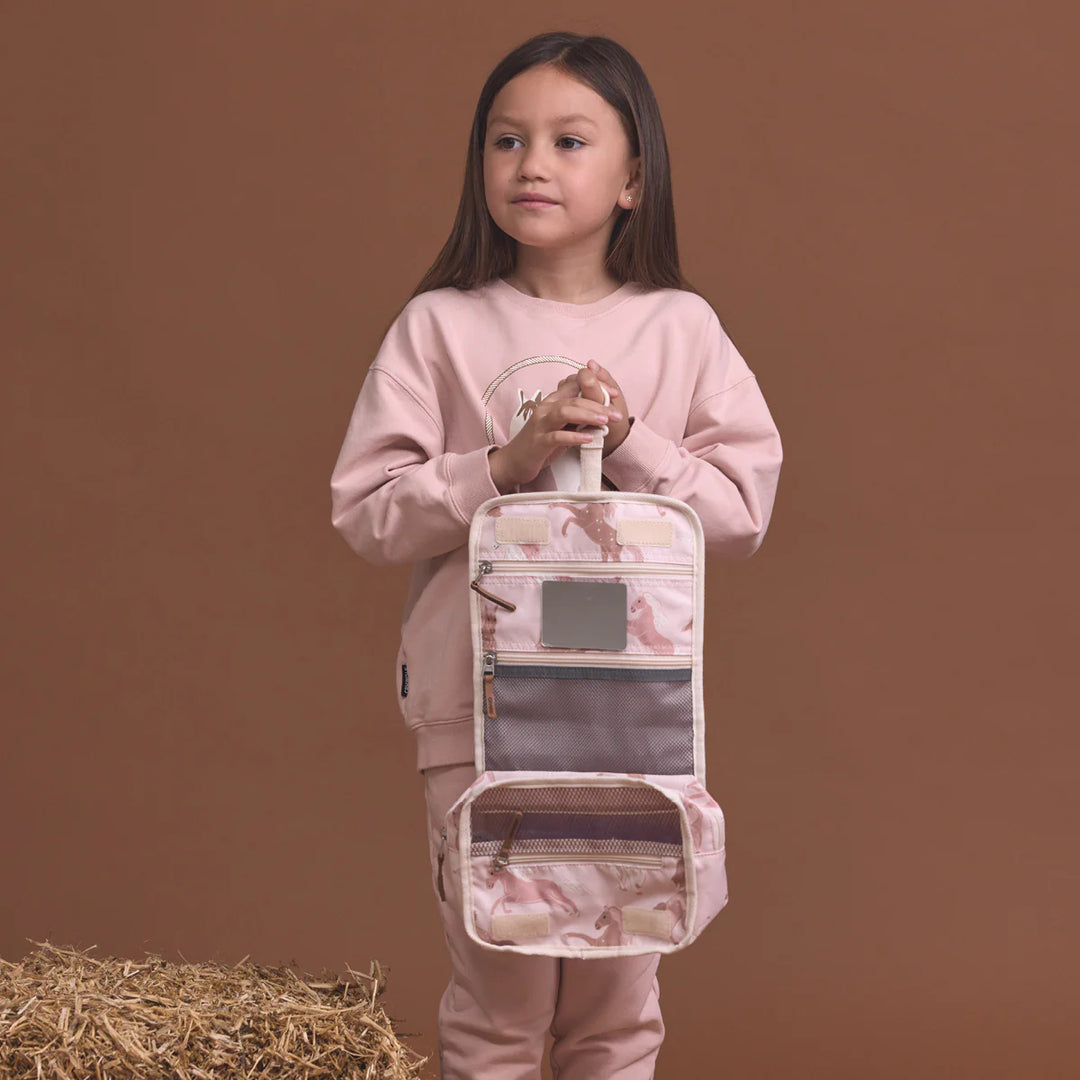 Hanging Toiletry Bag - Blush Ponies