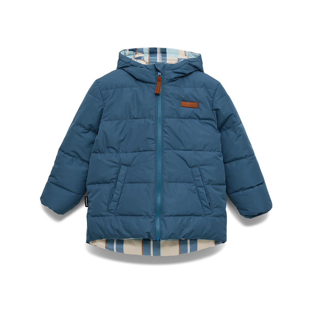 Reversible Eco Puffer - Blue Plaid