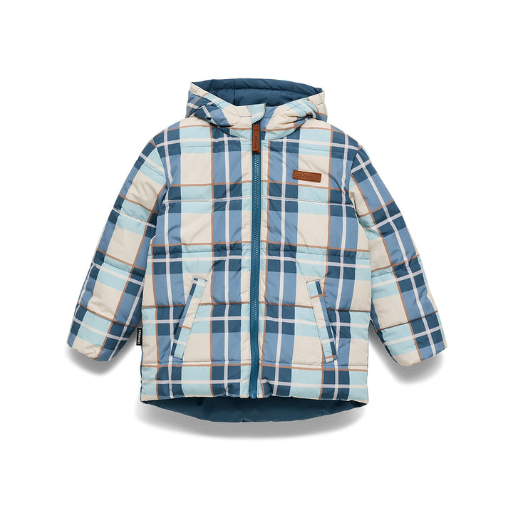 Reversible Eco Puffer - Blue Plaid