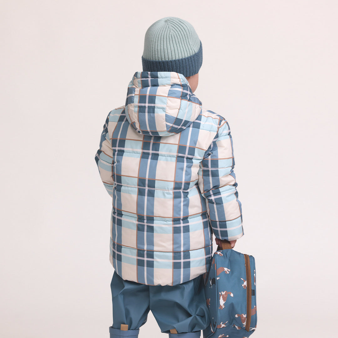 Reversible Eco Puffer - Blue Plaid