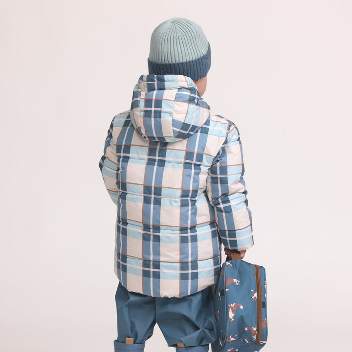 Reversible Eco Puffer - Blue Plaid