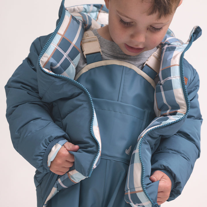 Reversible Eco Puffer - Blue Plaid