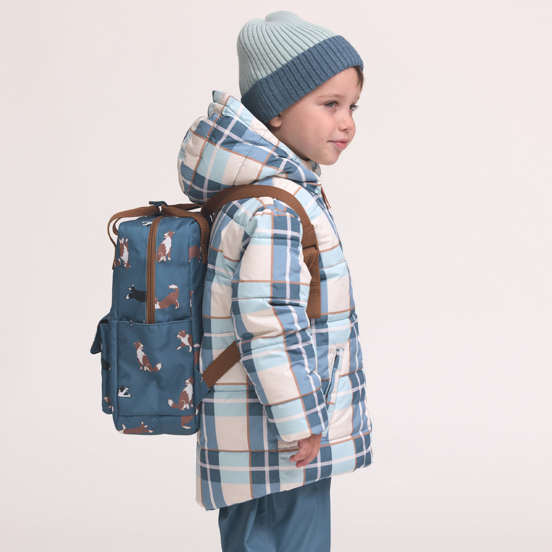 Reversible Eco Puffer - Blue Plaid