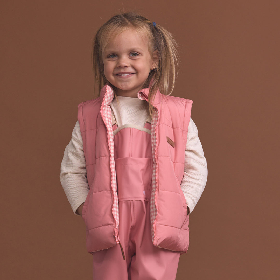 Reversible Eco Vest - Rose Gingham