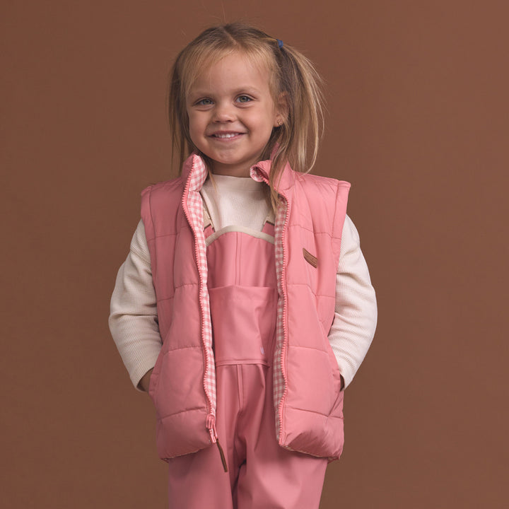 Reversible Eco Vest - Rose Gingham
