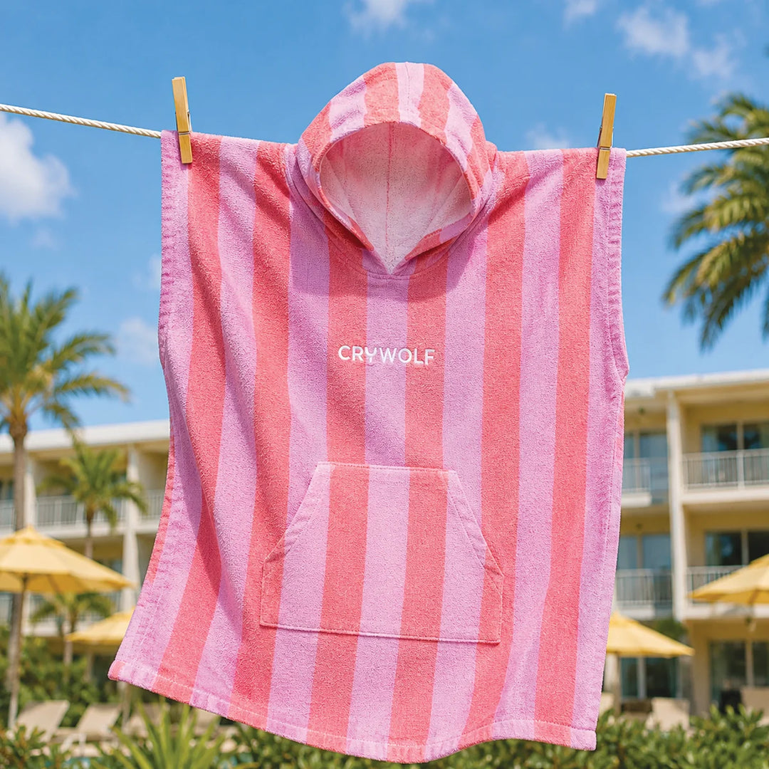 Hooded Towel Flamingo Stripe | Crywolf