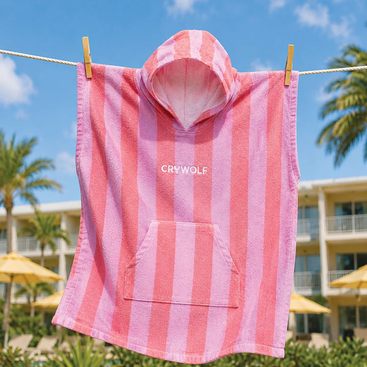 Hooded Towel Flamingo Stripe | Crywolf