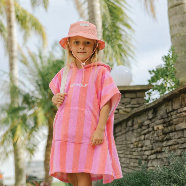 Hooded Towel Flamingo Stripe | Crywolf