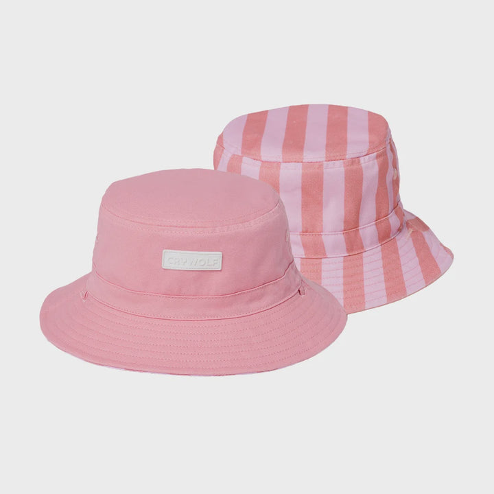 Reversible Bucket Hat Flamingo Stripe | Crywolf