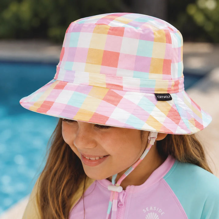 Swim Bucket Hat Pop Gingham | Crywolf