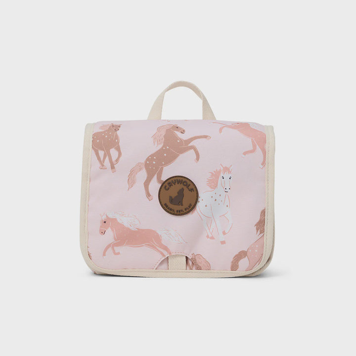 Hanging Toiletry Bag - Blush Ponies