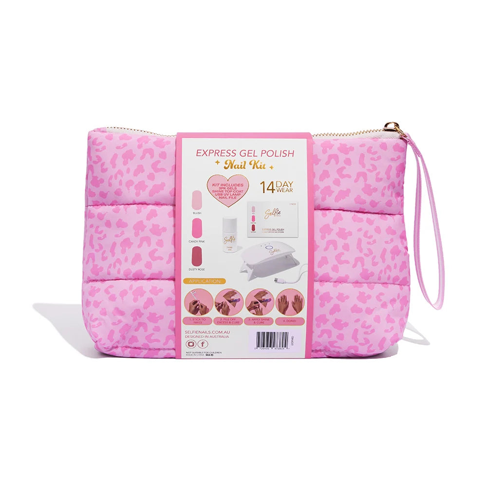 Selfie Nails Beauty Bag Nail Kit Leopard